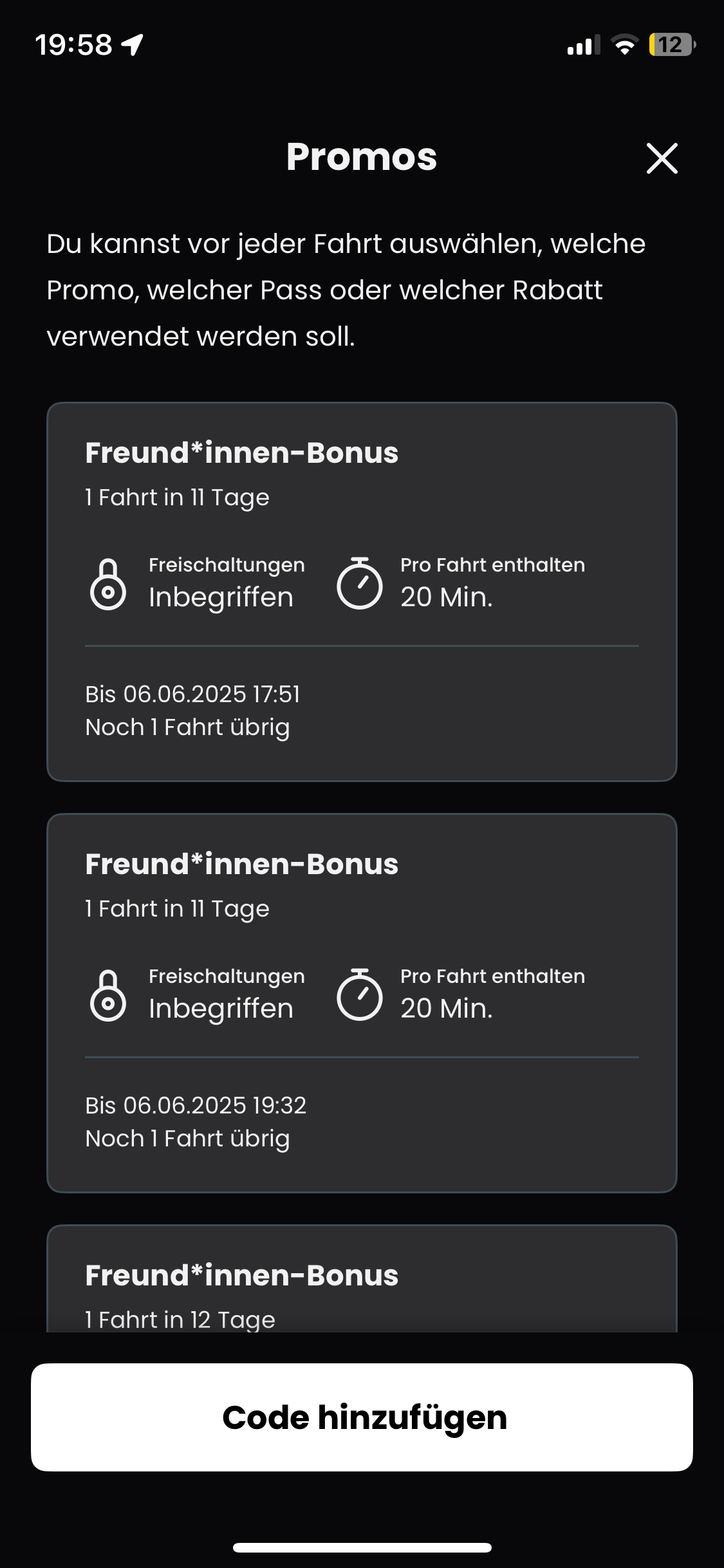 Code hinzufügen